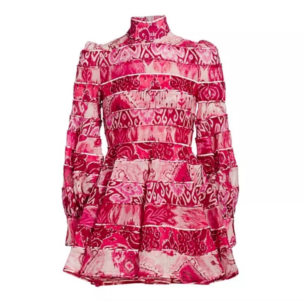 Zimmermann Pink Red Wavelength Spliced Print Mini